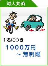 対人共済：1名につき1000万円～無制限