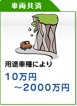 車両共済：用途車種により10万円～2000万円